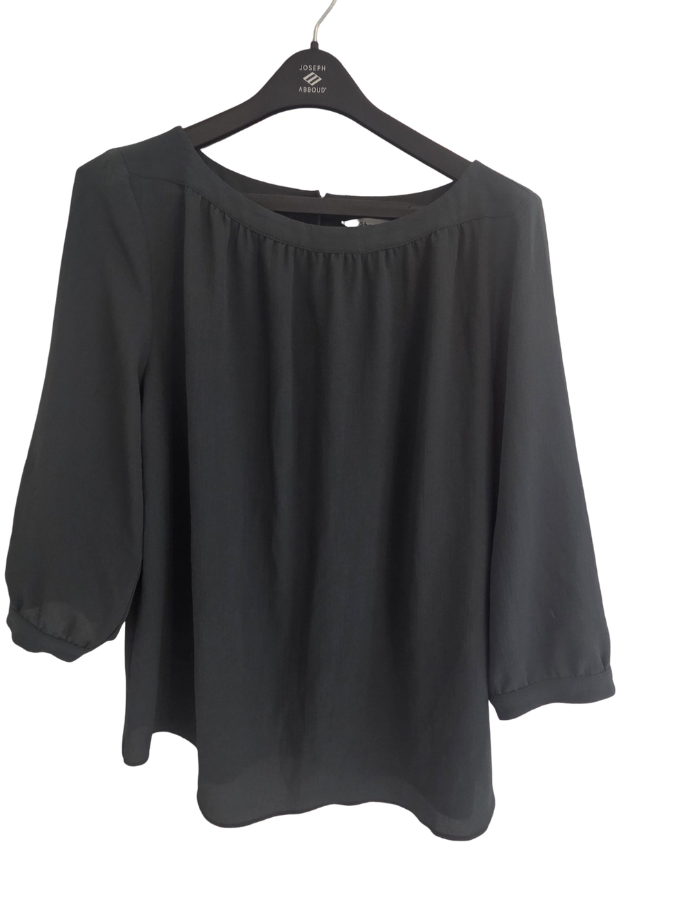 Reitmans Black Boatneck 3/4 Sleeve Blouse